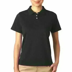 Black Polo Shirt Womens Small Outer Banks Short Sleeve Golf Shirt Cool DRI NEW